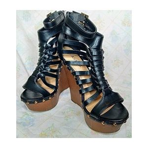 JustFab Strappy Wedge Sandals